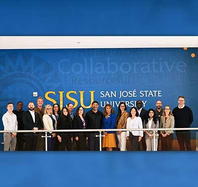 Group photo taken with SJSU Students, Faculty and Staff, and Candence Representatives