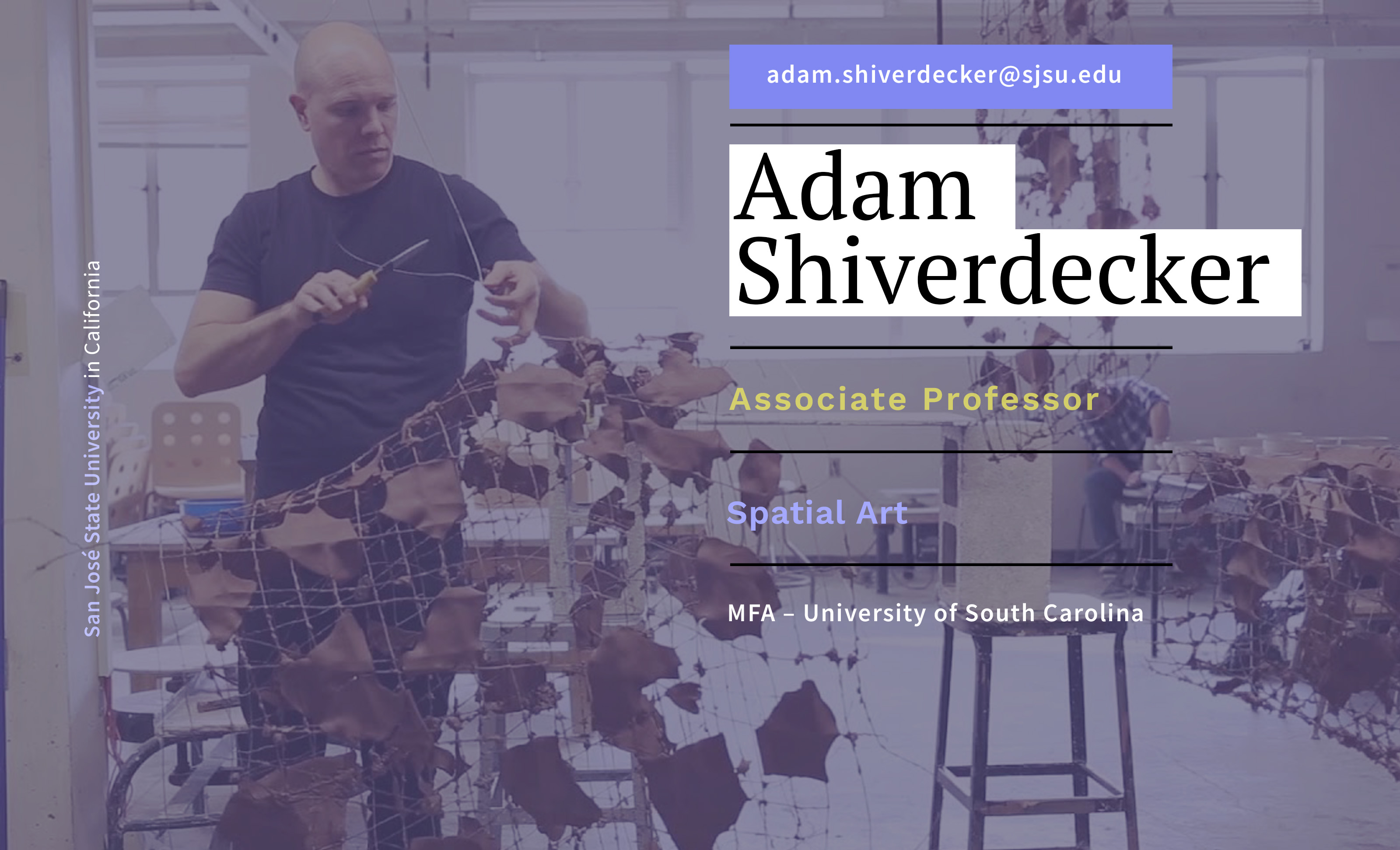 Adam Shiverdecker working with clay and wires.