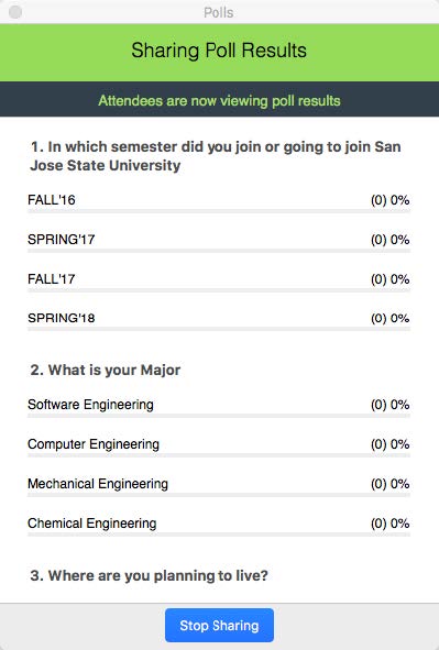 Sharing poll results panel