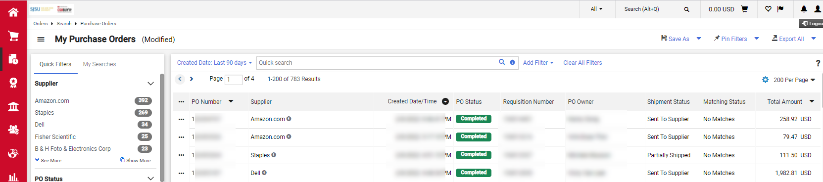 CSUBUY Purchase Order Search Results CSUBUY Purchase Order Search Results