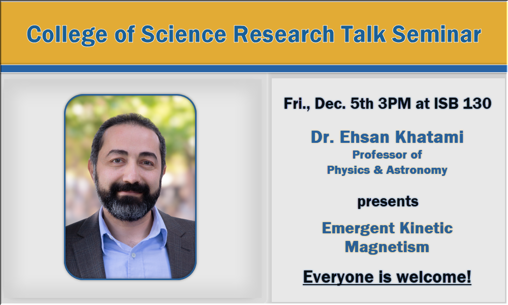 seminar flyer with photo of speaker